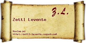 Zettl Levente névjegykártya